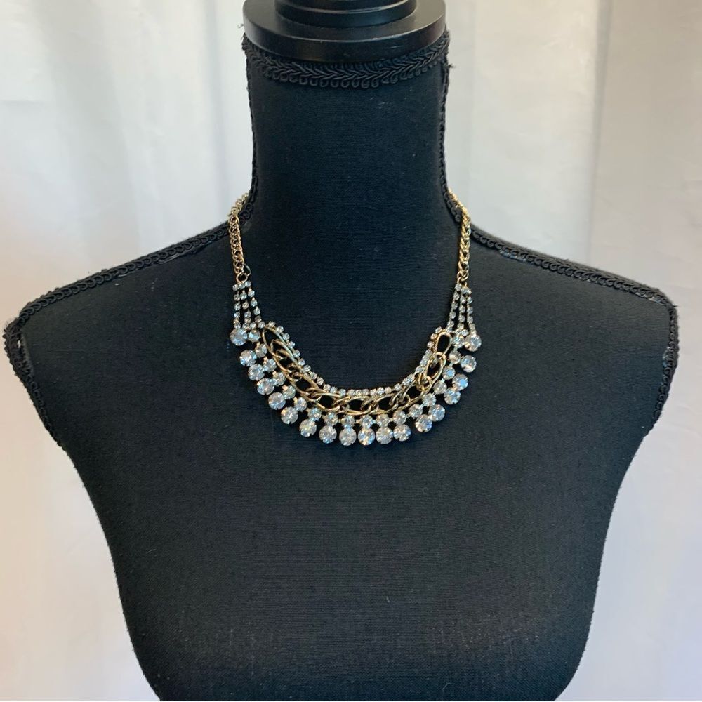 MELANIE Lyne Crystal rhinestone chain evening formal necklace NWT